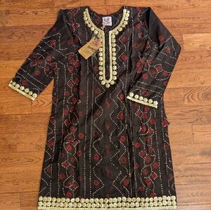 NWT Ombre Aman Elegant Kurta Gold Accents Size Large